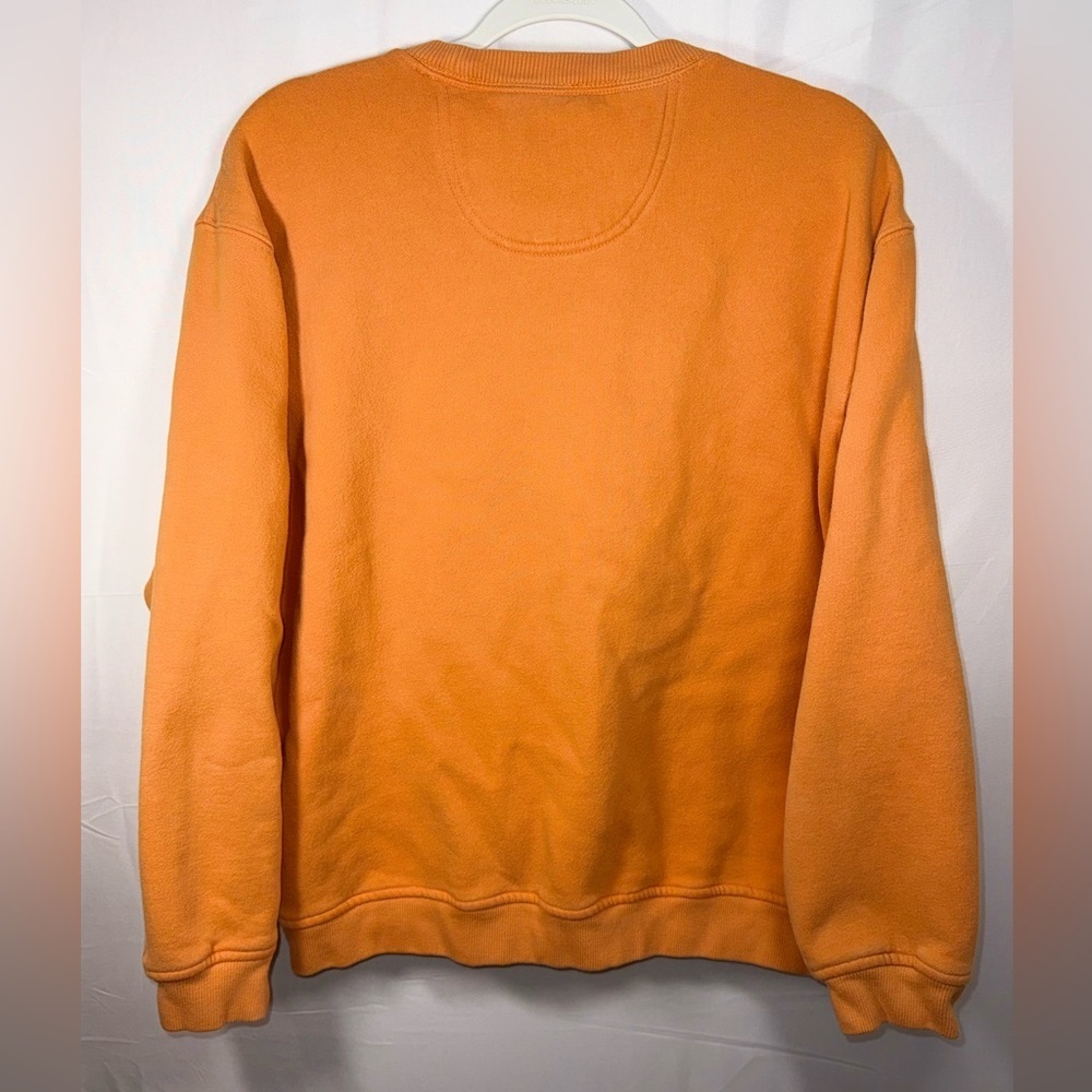 Izod Men’s Orange Crewneck Long Sleeve Sweatshirt Pullover With Logo Size Large - Picture 5 of 16